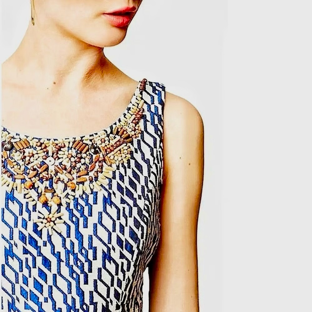 Anthropologie Moulinette Soeurs Mulberry Road Dress Wooden Bead Dress Pockets 4